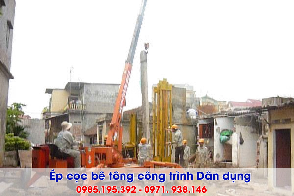 Ép cọc bê tông công trình Dân dụng