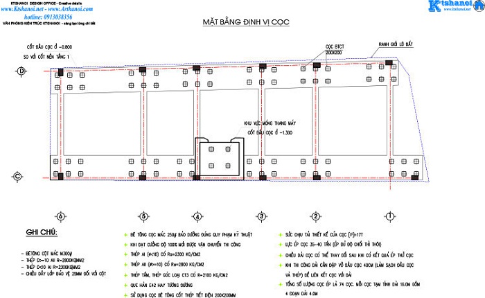 Bản vẽ móng cọc nhà dân, nhà phố, nhà tầng, nhà chữ L