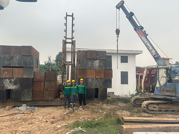 Dự án thi công ép cọc vuông 250x250 xuân đỉnh